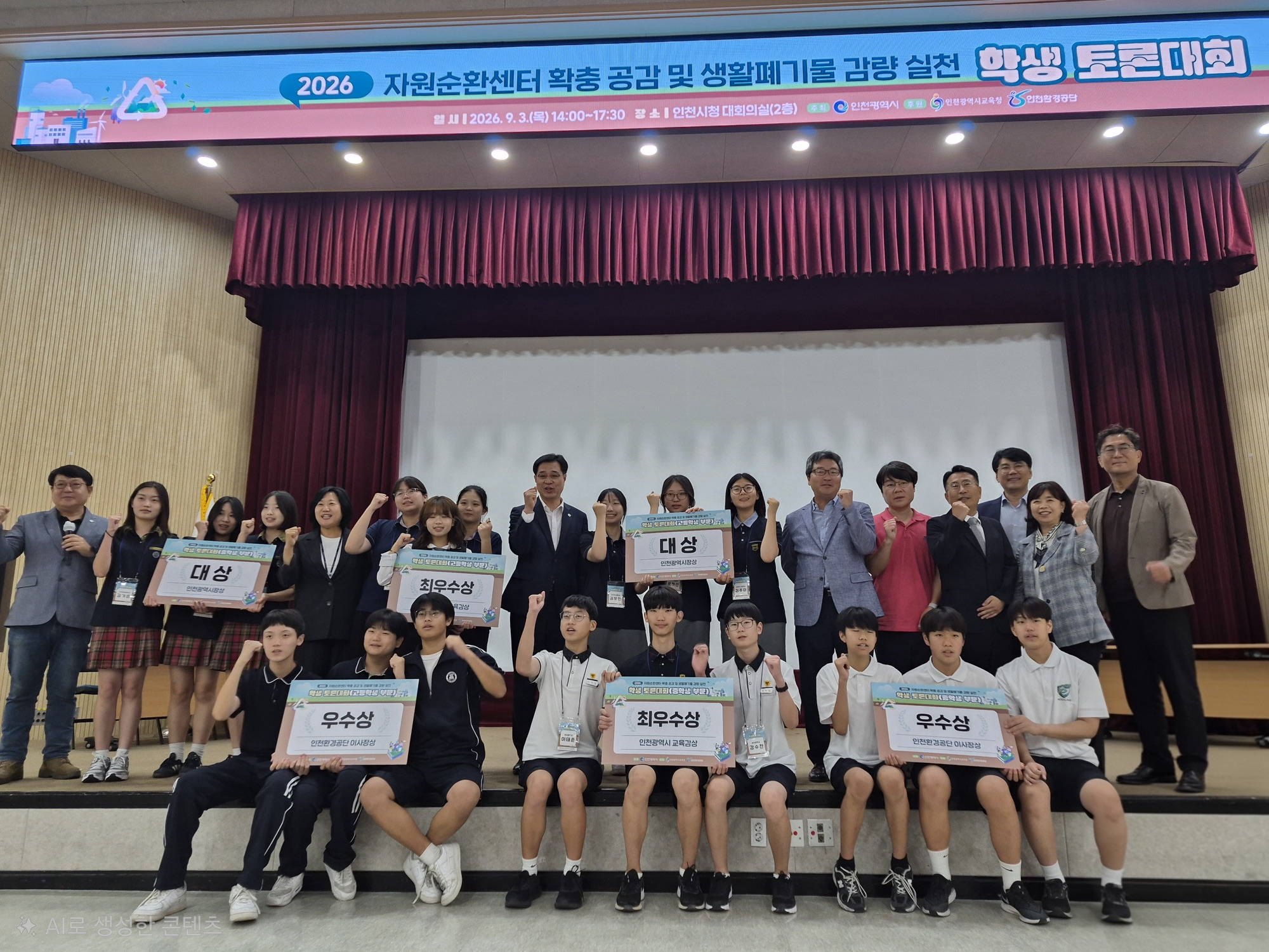 미래세대가 그리는 친환경 도시 인천 ‘2026년 자원순환센터 확충 학생토론대회’성료