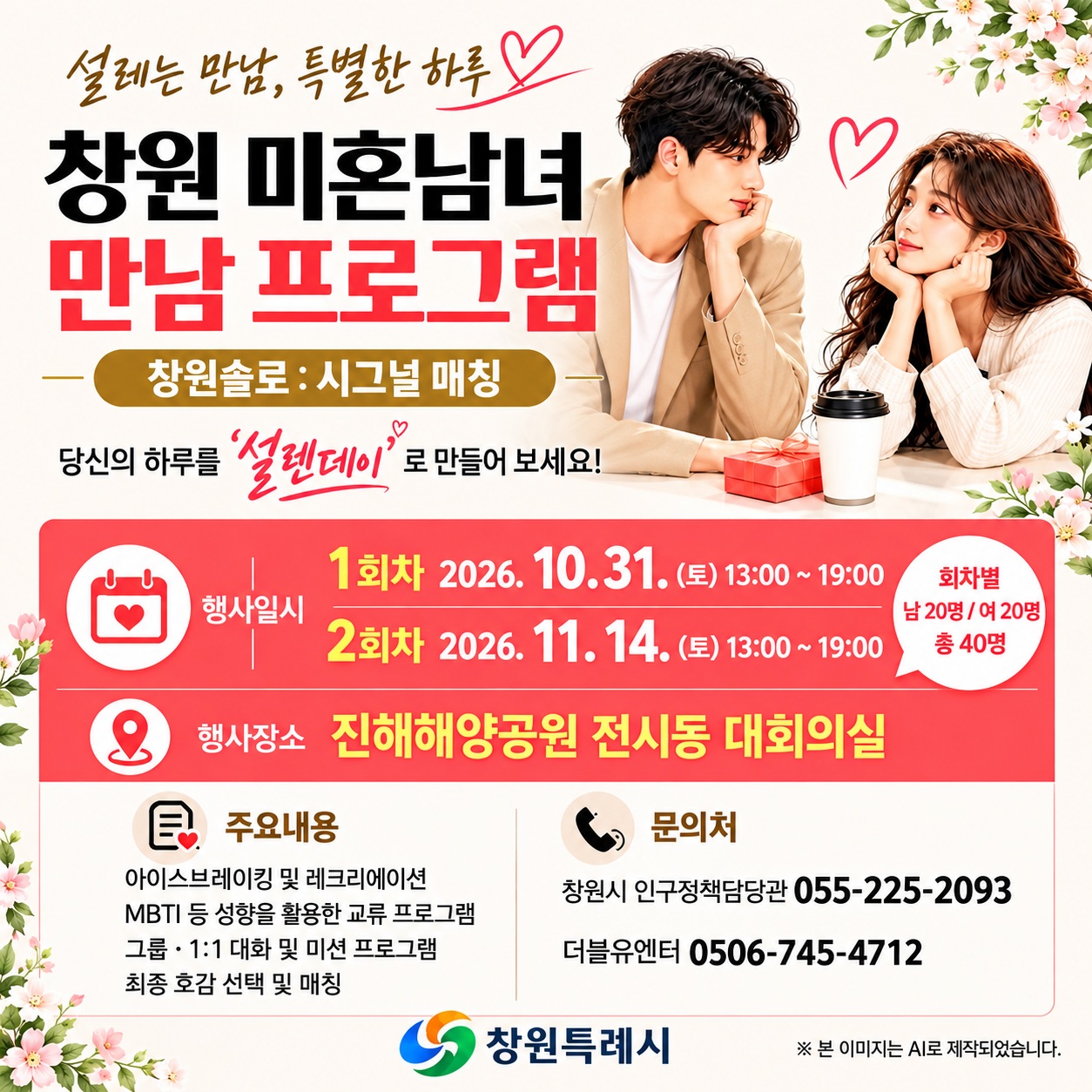 창원 미혼남녀 설레는 만남, 뜨거운 관심