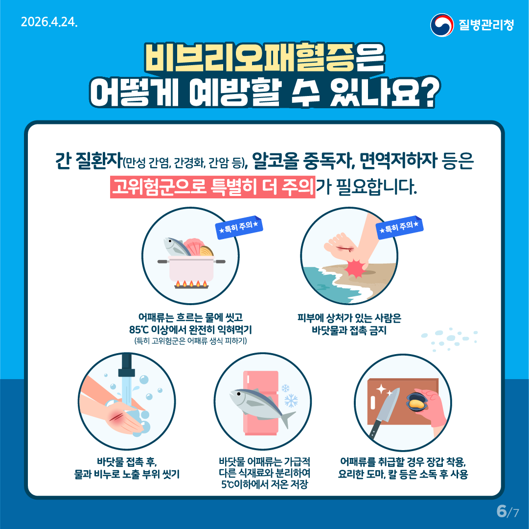 “어패류는 익혀 먹고, 상처 있으면 바닷물 피하세요” 경남도, 여름철 비브리오패혈증 주의 당부