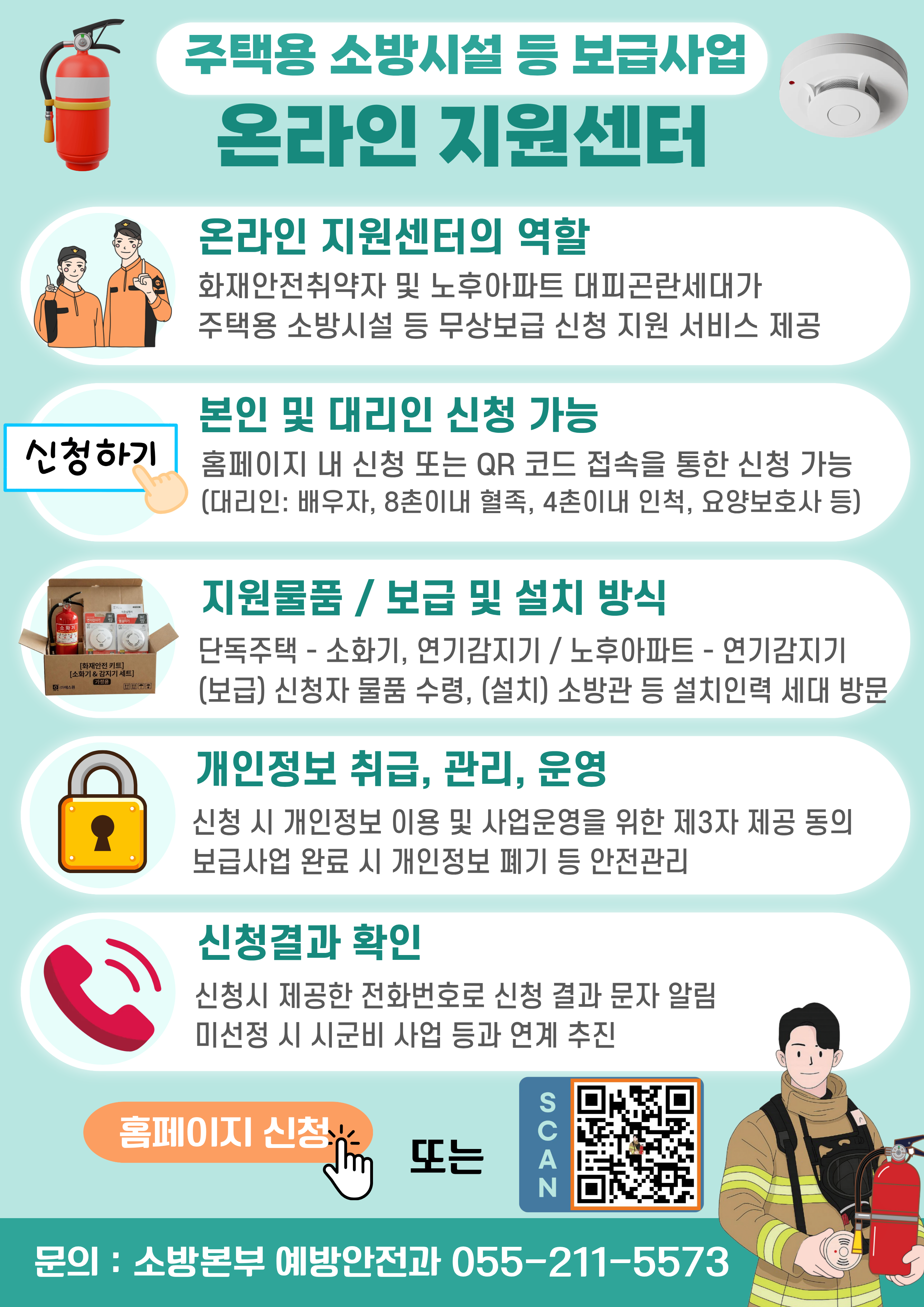 취약계층 대상 주택용 소방시설 등 무상 보급, 본인 외 대리인 신청도 가능해진다
