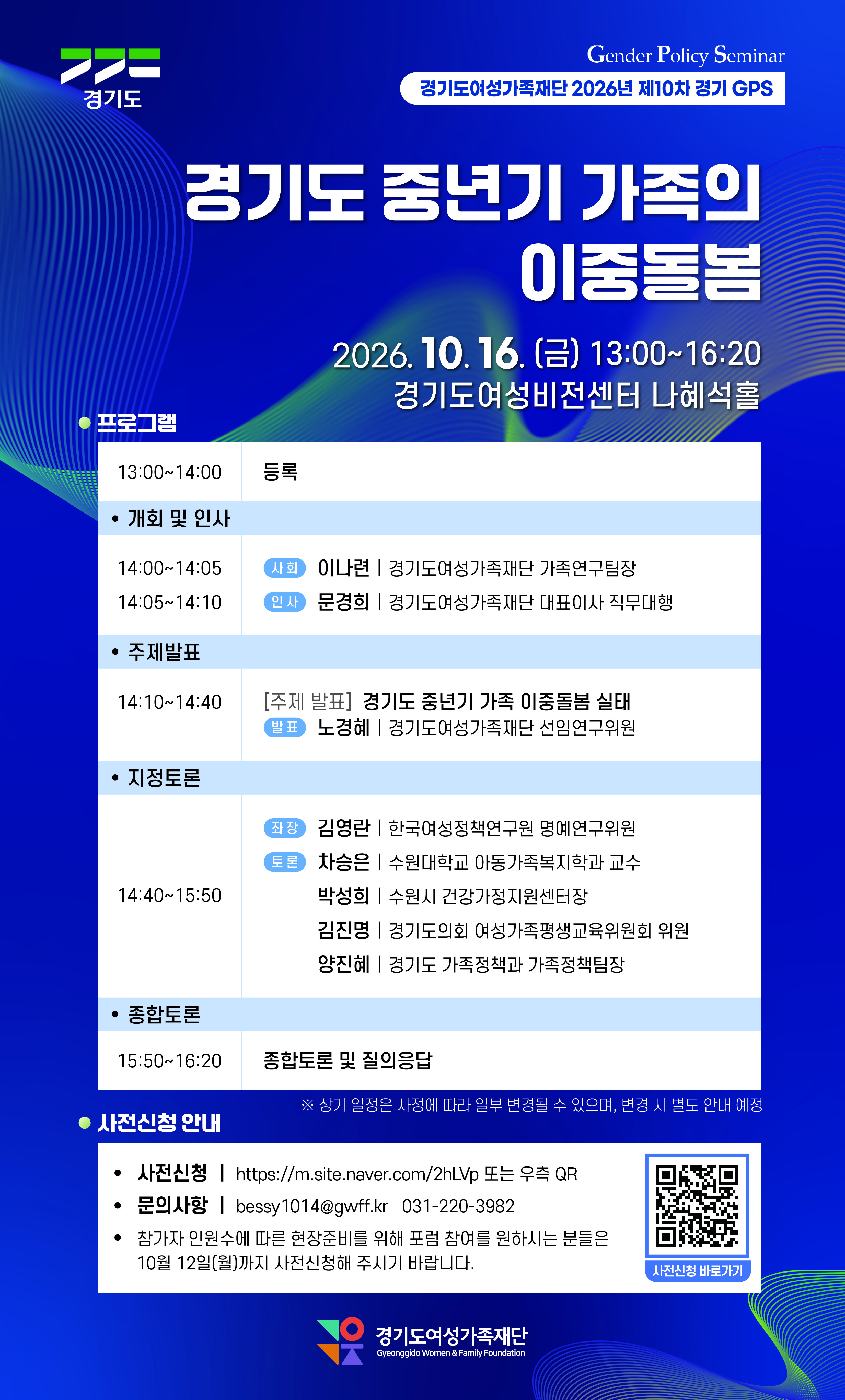 부모도 자녀도 돌봐야 하는 중년… 경기도여성가족재단, ‘이중돌봄’ 지원 방안 논의