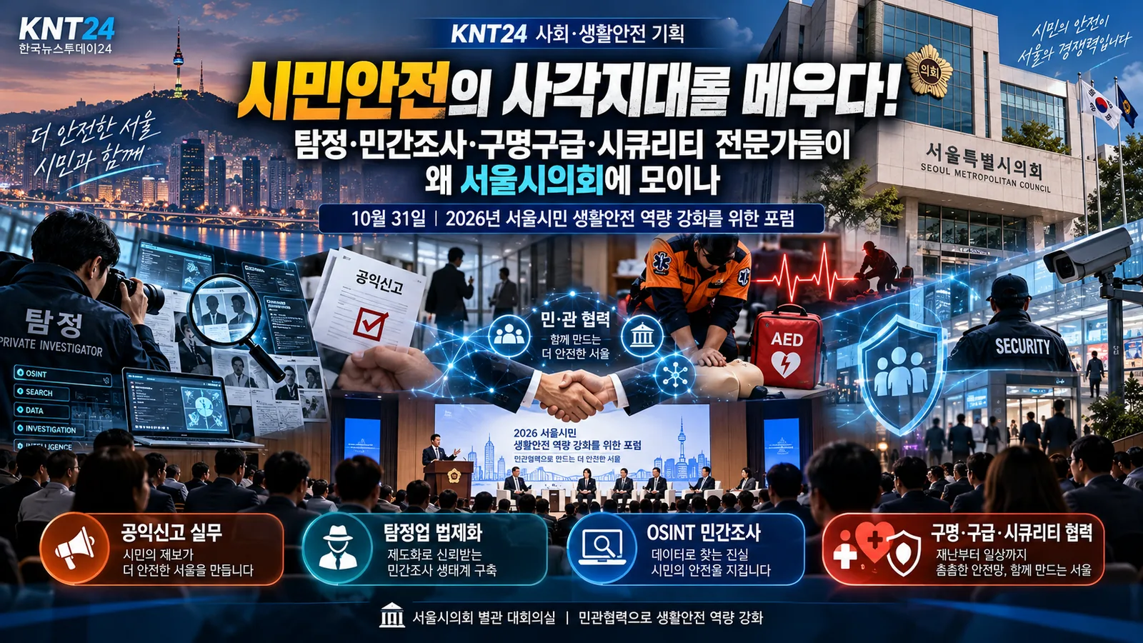탐정·구명구급·시큐리티 전문가, 왜 서울시의회에 모이나…생활안전 민관협력 논의