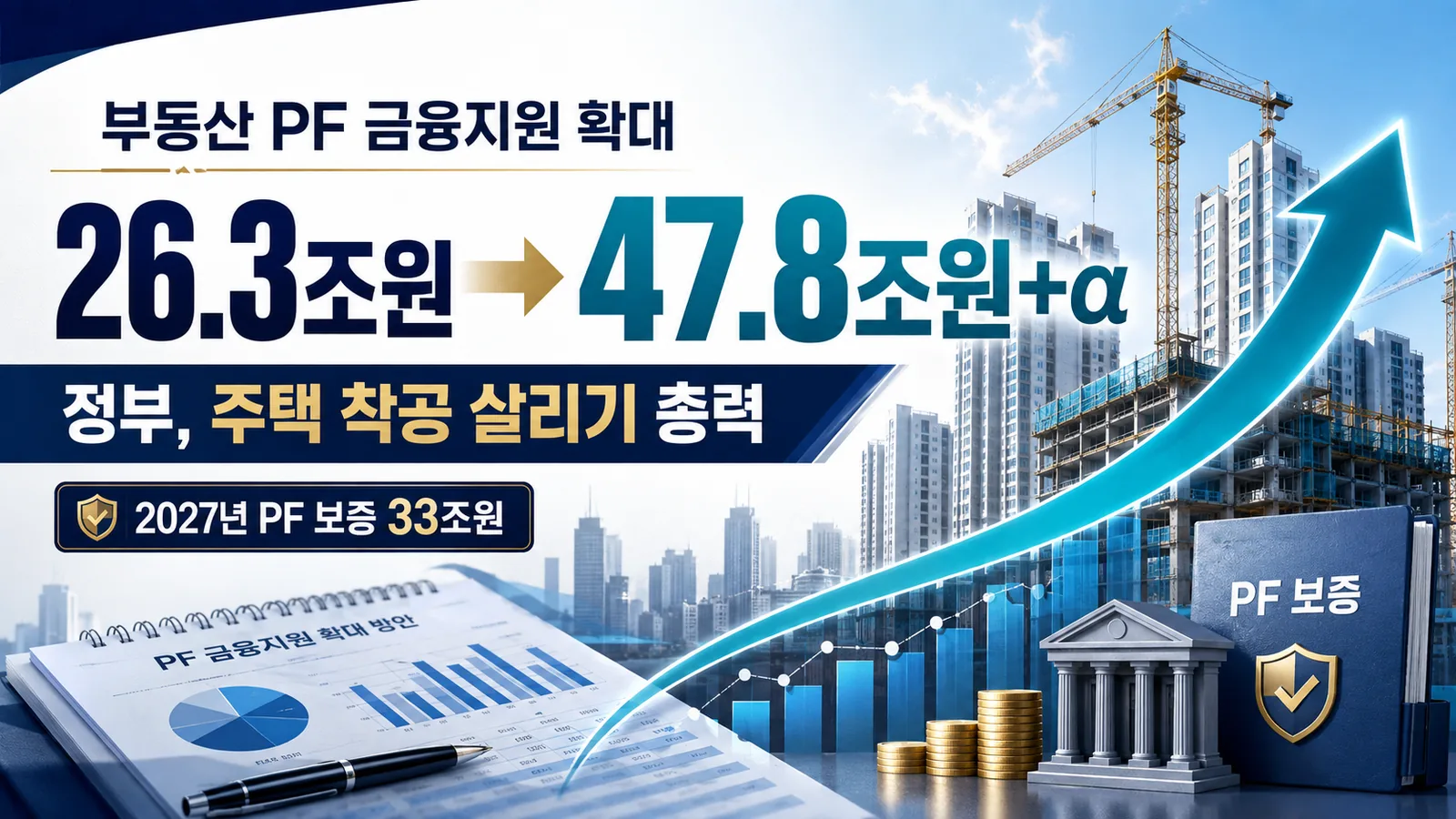 부동산 PF 금융지원 26조3천억원에서 47조8천억원+α 확대